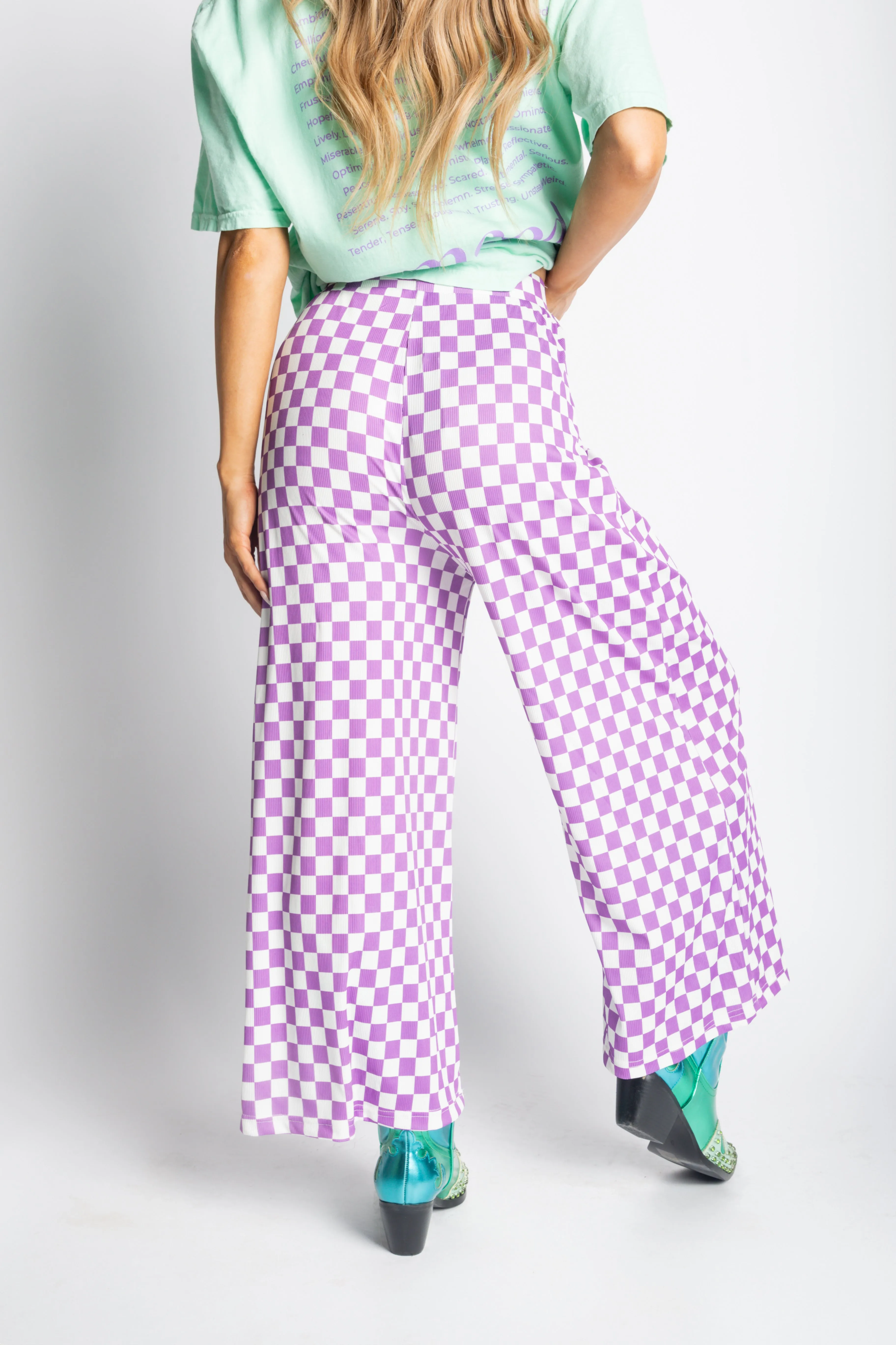 My Reputation Checkered Pants - Lilac