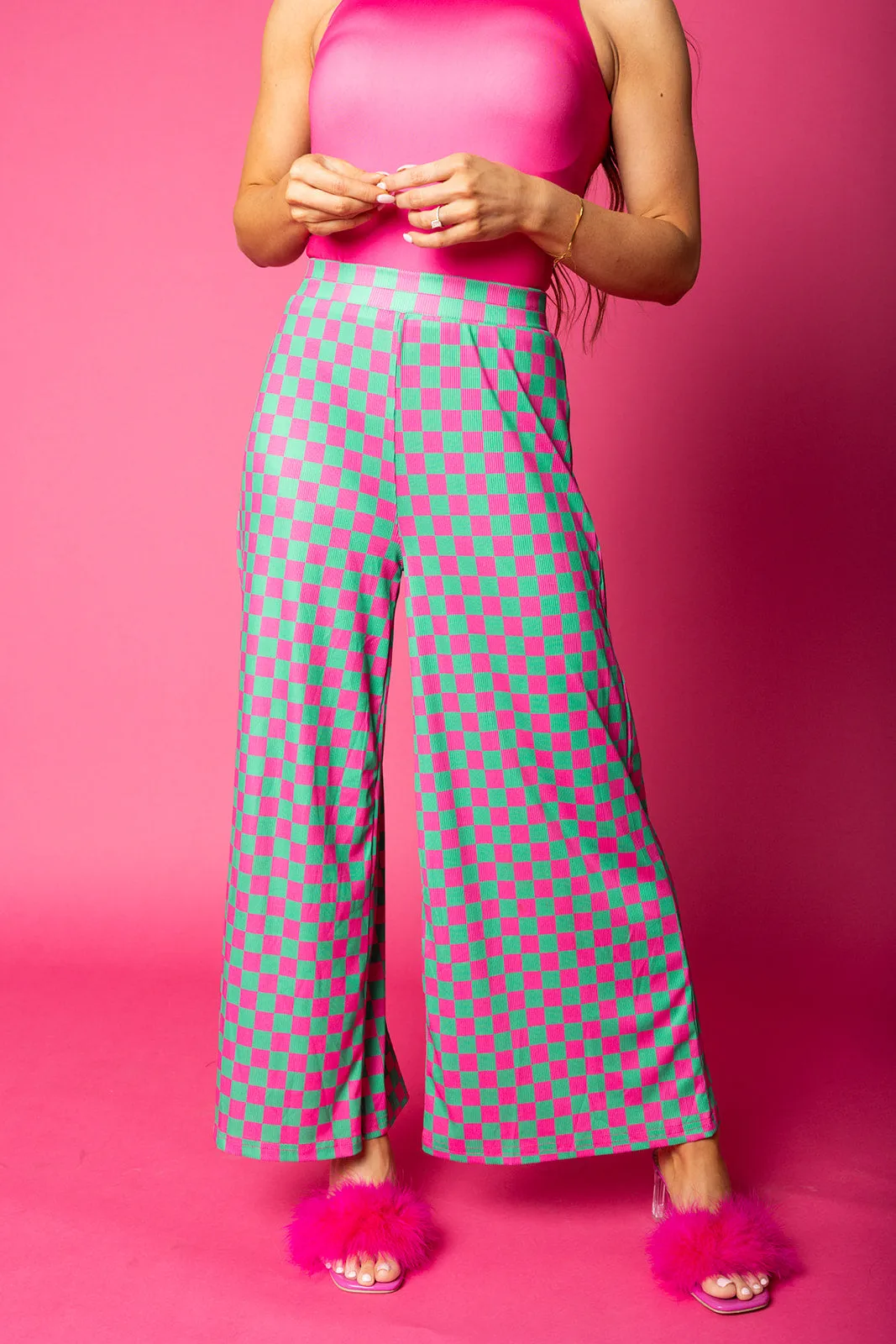 My Reputation Checkered Pants - Watermelon