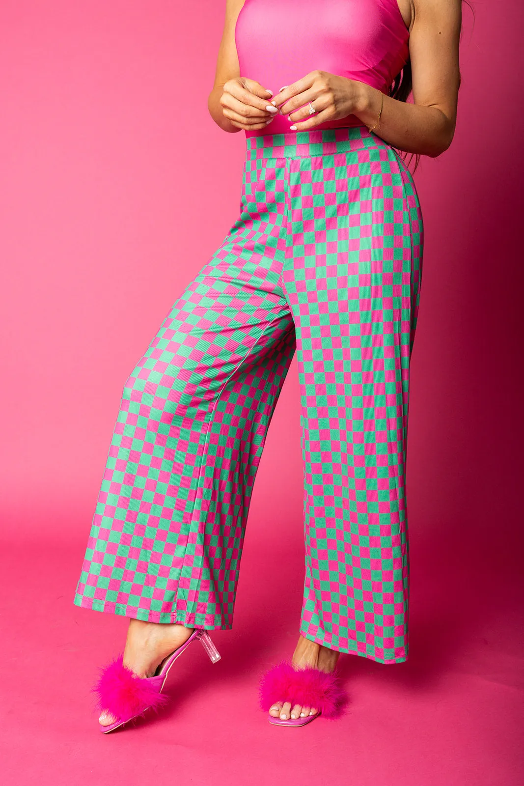 My Reputation Checkered Pants - Watermelon