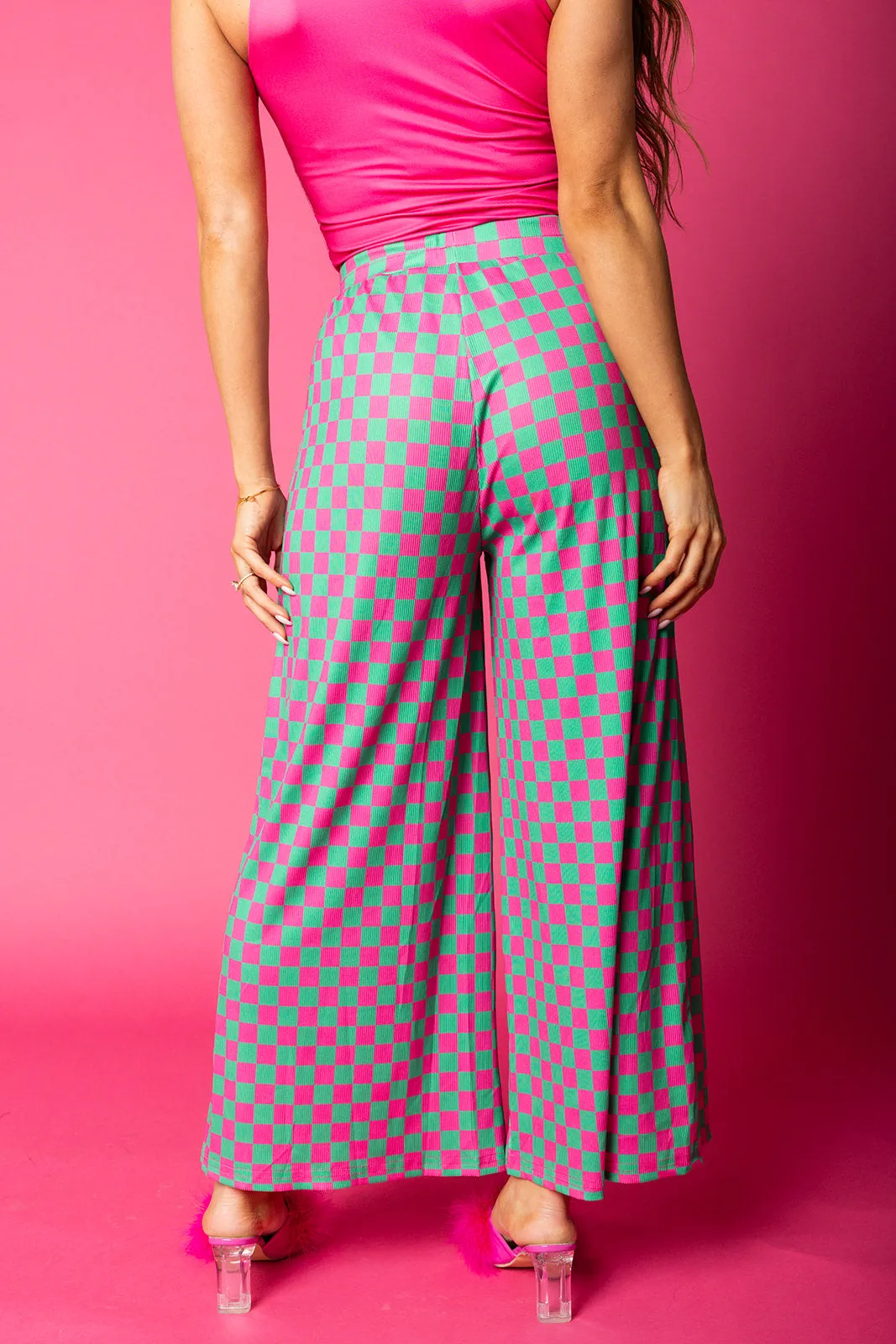 My Reputation Checkered Pants - Watermelon