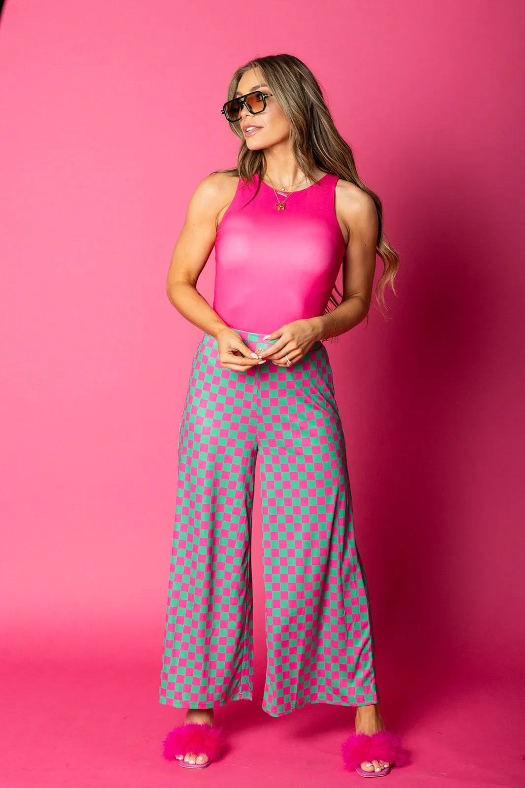 My Reputation Checkered Pants - Watermelon