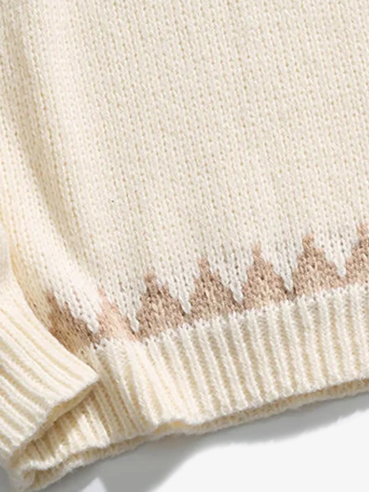 Nordic Pattern Jacquard Woven Knitted Sweater