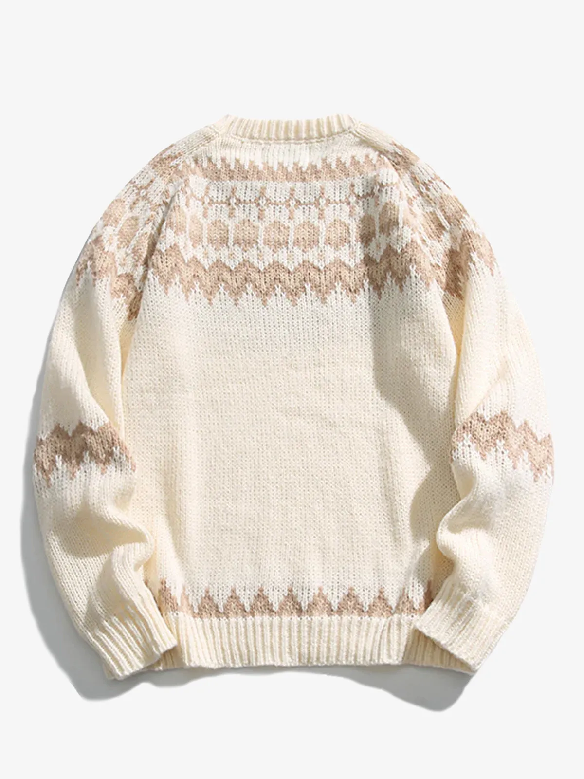 Nordic Pattern Jacquard Woven Knitted Sweater