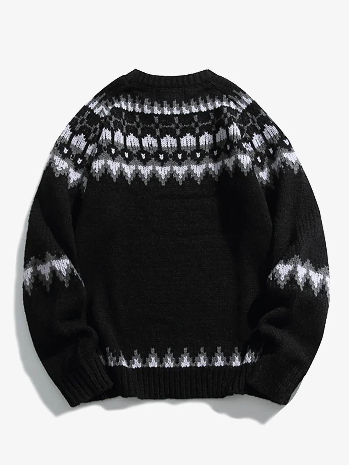 Nordic Pattern Jacquard Woven Knitted Sweater