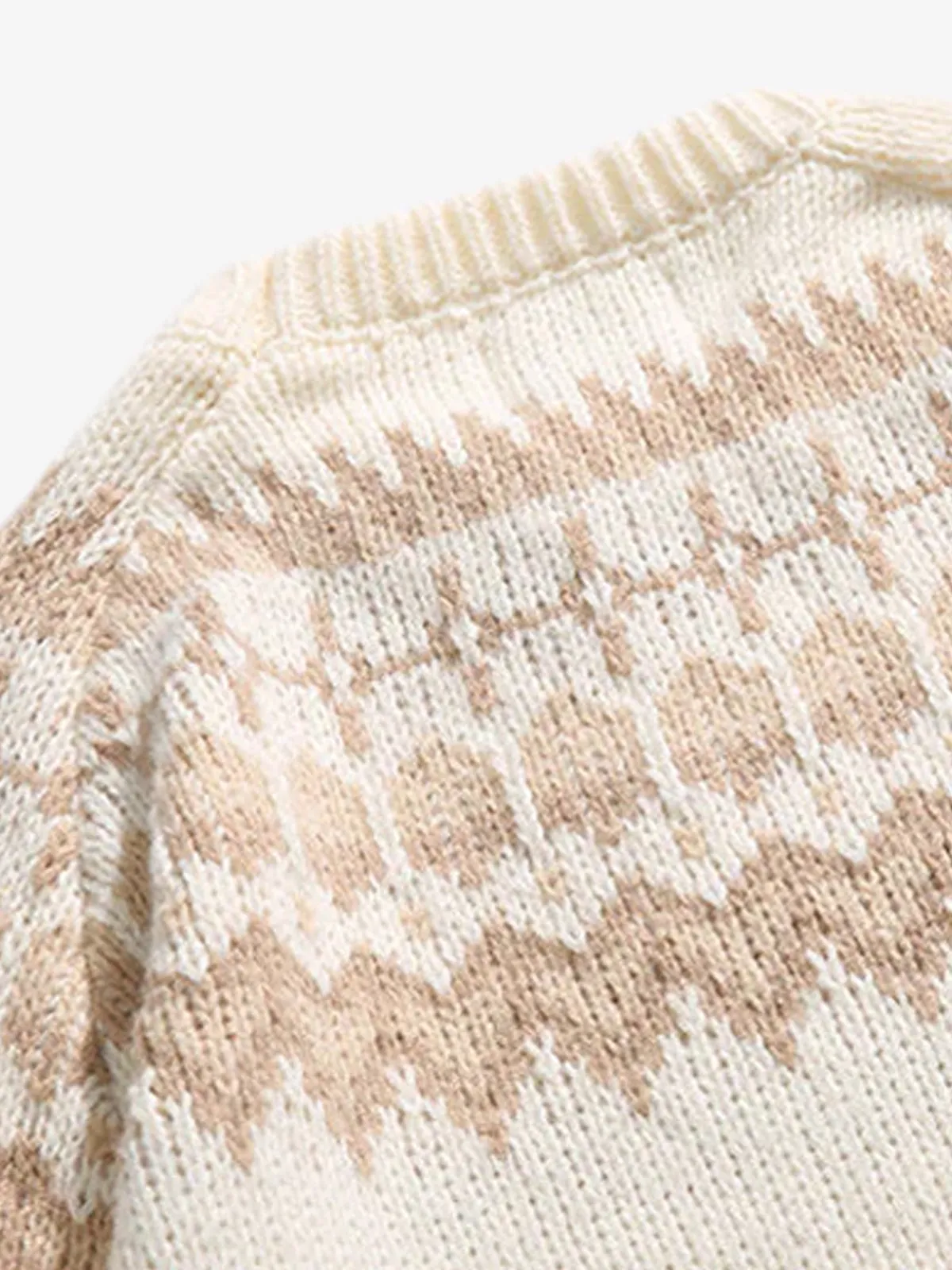 Nordic Pattern Jacquard Woven Knitted Sweater