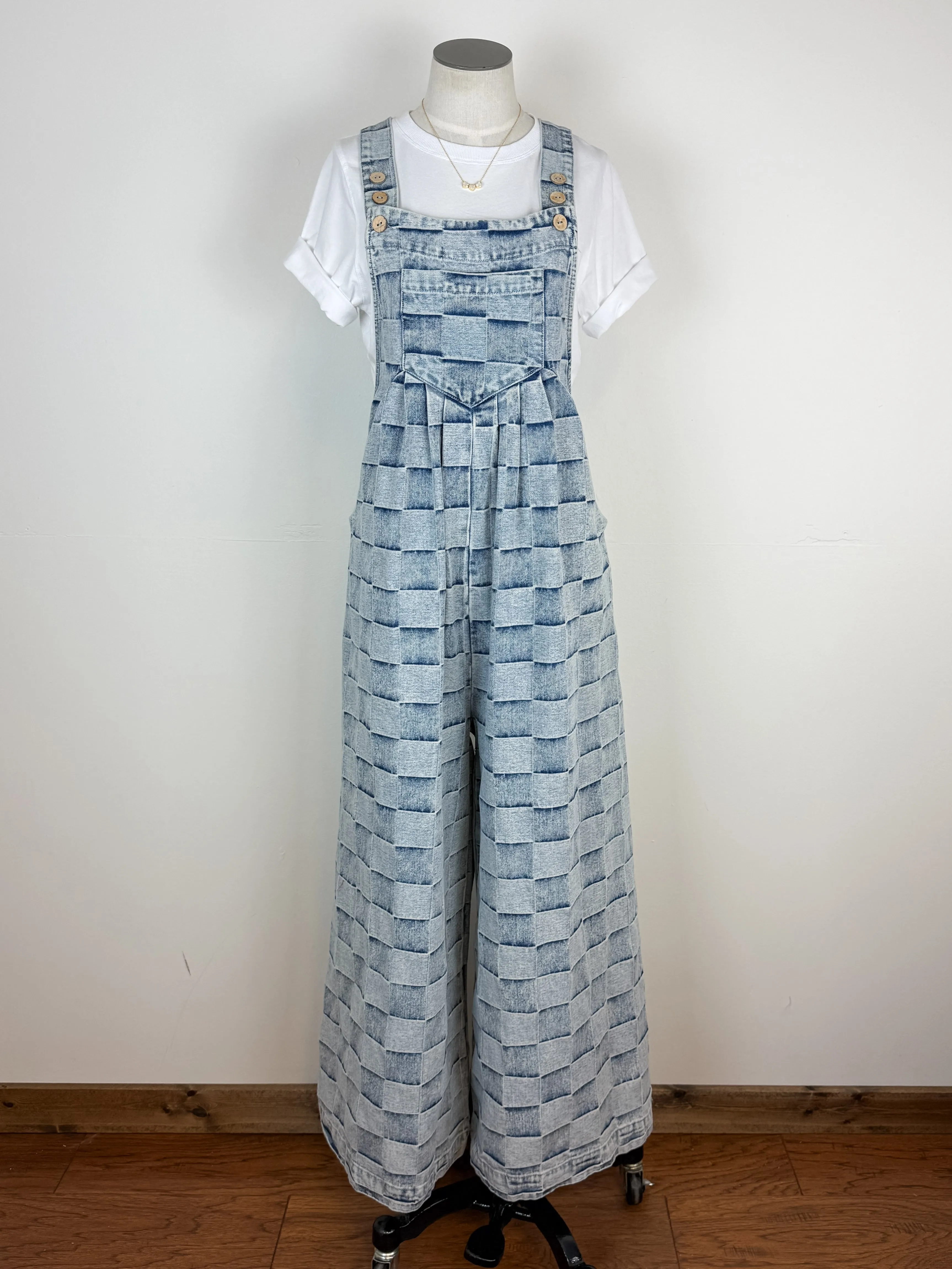 Raya Checkered Wide Leg Overalls