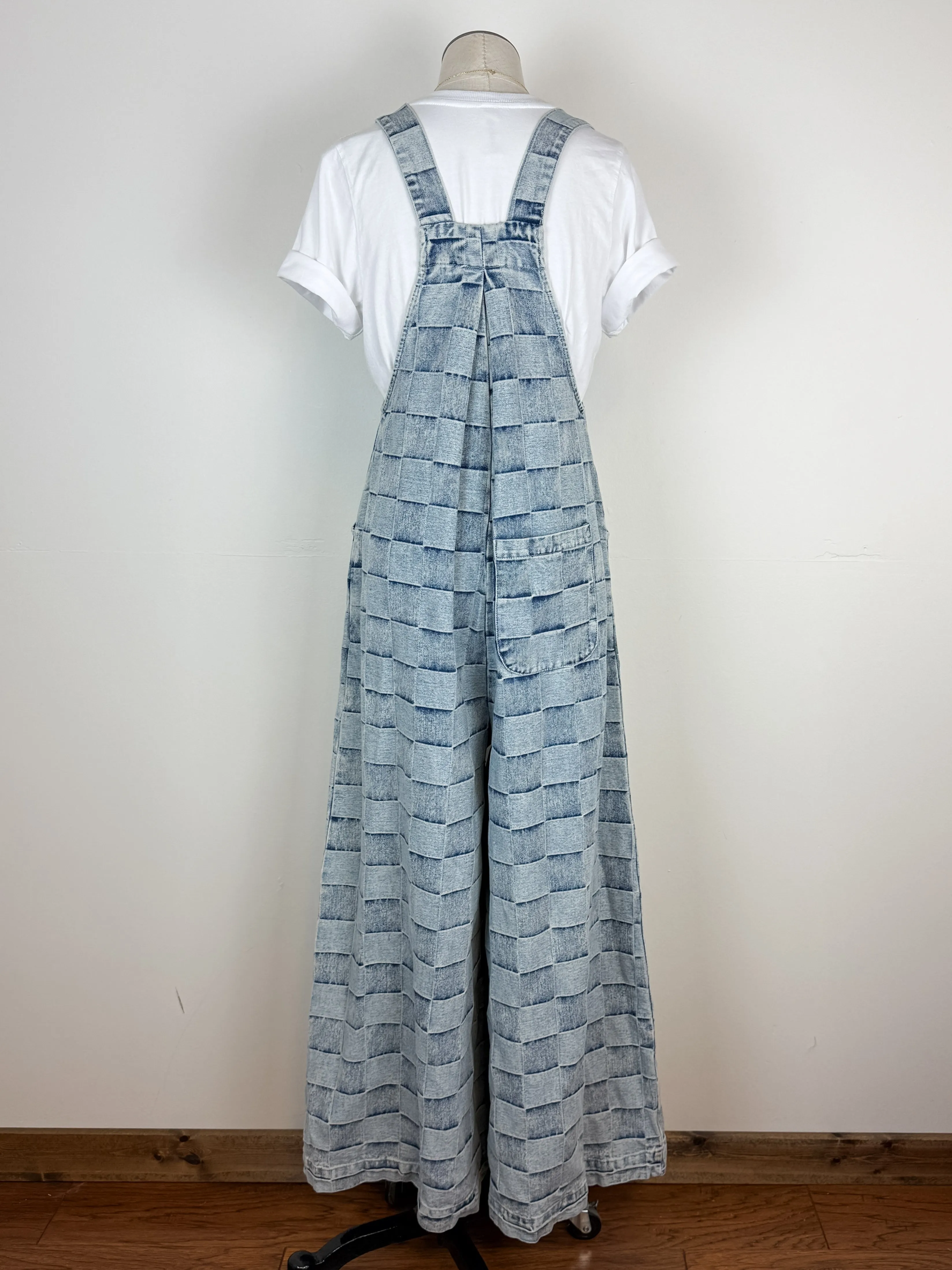 Raya Checkered Wide Leg Overalls