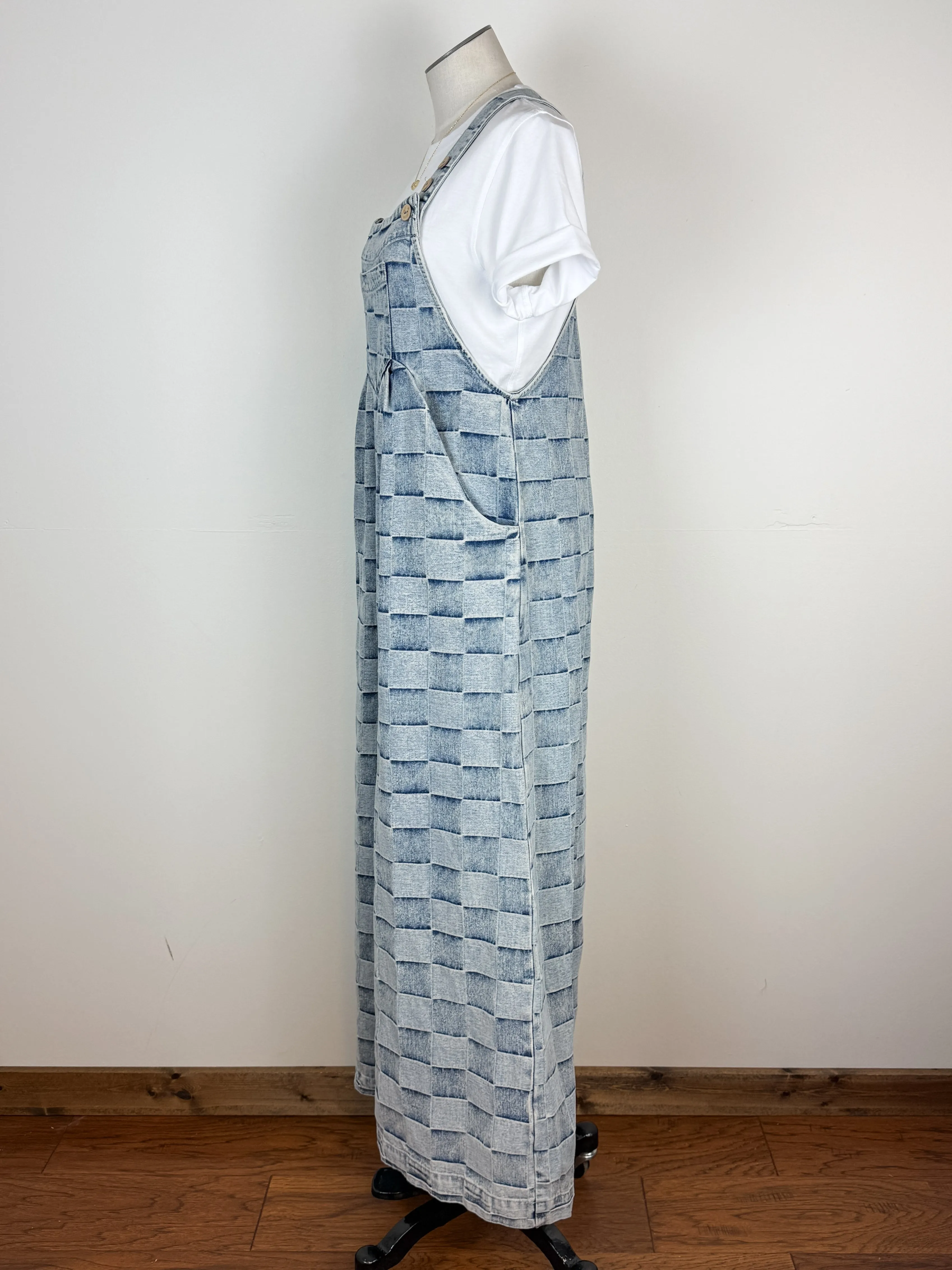 Raya Checkered Wide Leg Overalls