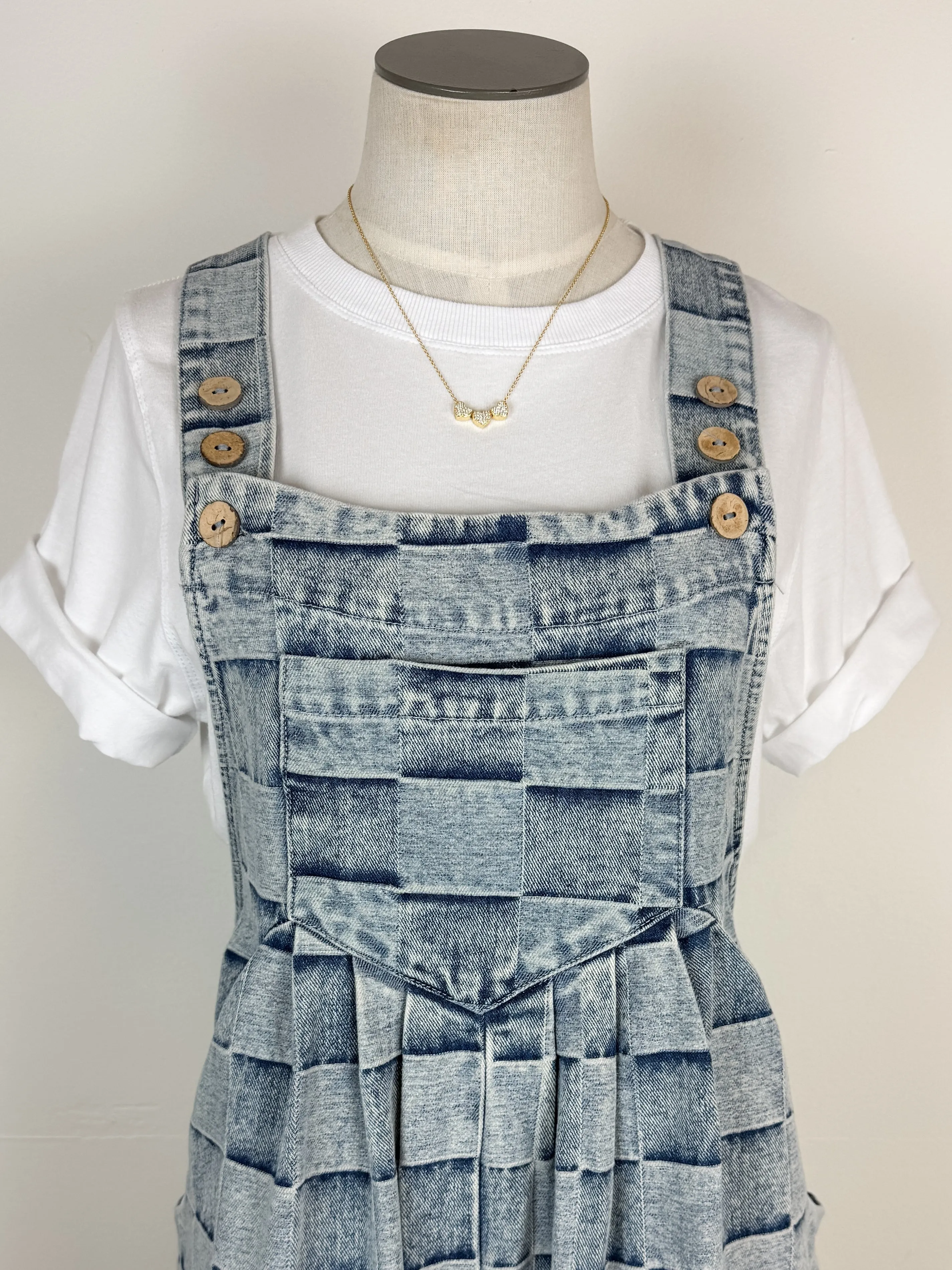 Raya Checkered Wide Leg Overalls