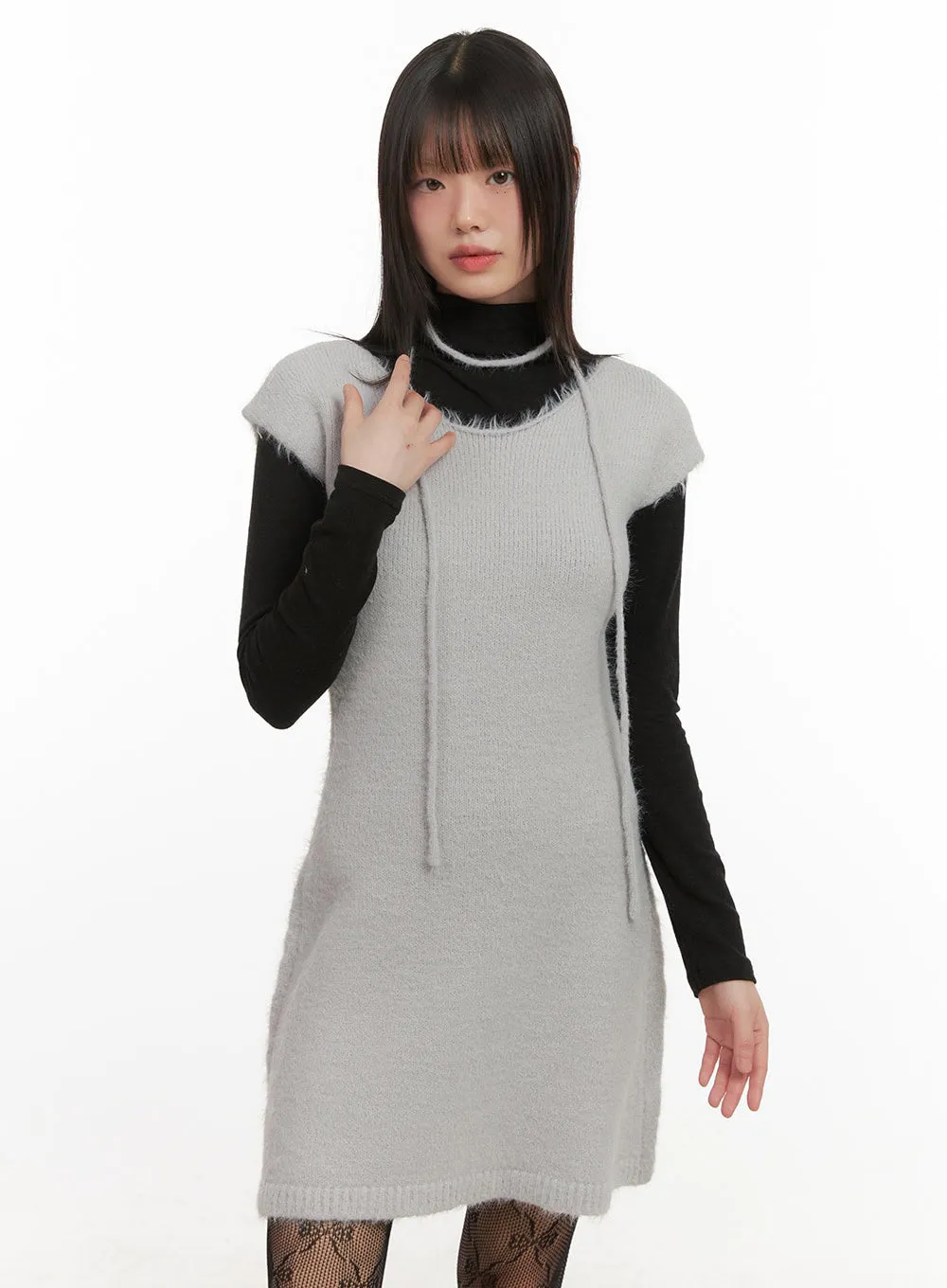 Slim-Fit Wool Blend Mini Dress CJ506