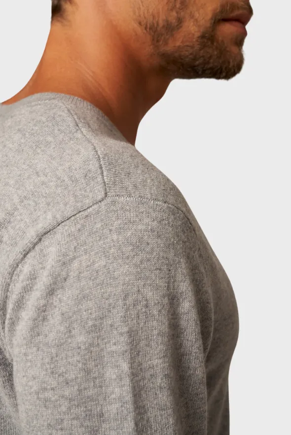 Solid V-Neck Merino-Cashmere Sweater