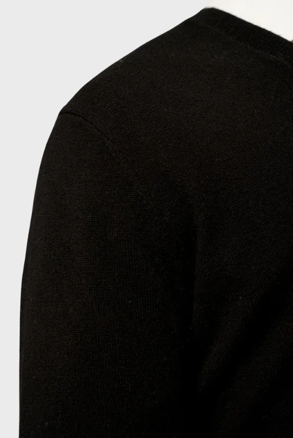 Solid V-Neck Merino-Cashmere Sweater