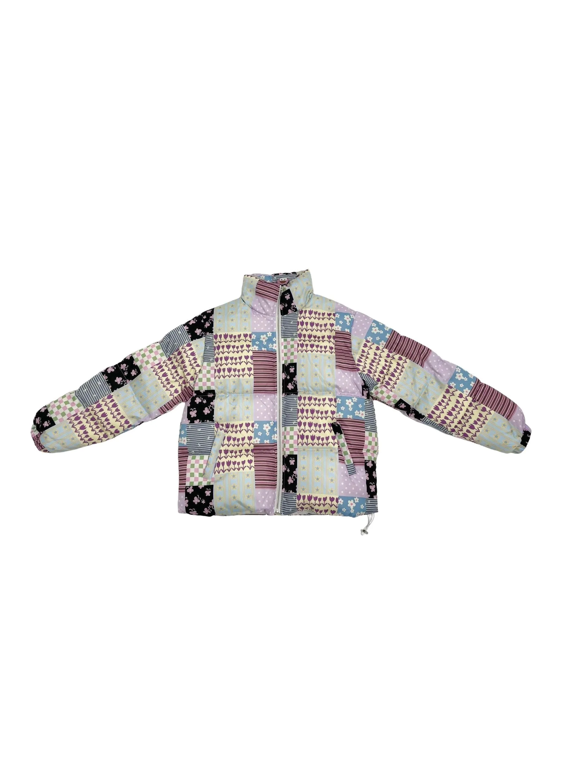 Stitching Printed Zipper Down Jacket【s0000000529】