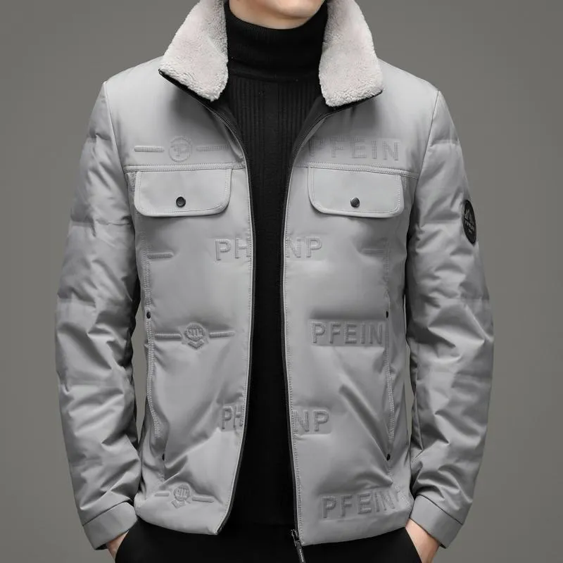 Thickened Lapel Collar Warmth White Duck Down Chic Down Jacket