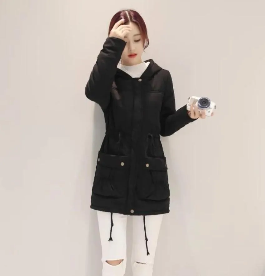 Womens Army Green Hooded Parka Coat