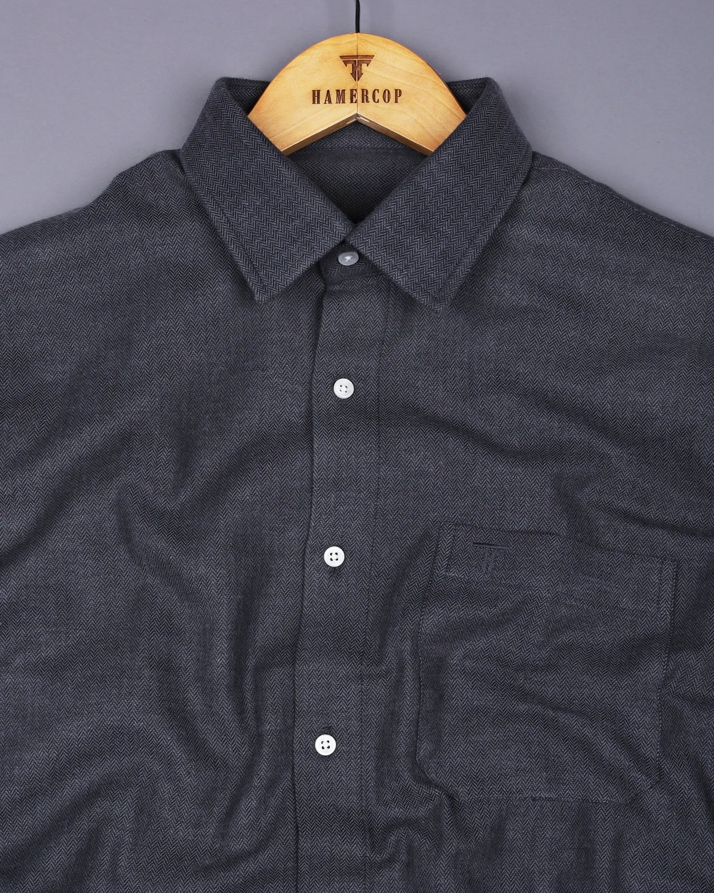 Zombie Gray Zigzag Texture Plaid Flannel Cotton Shirt