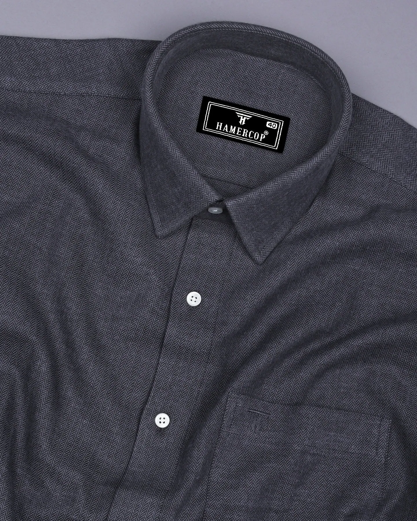 Zombie Gray Zigzag Texture Plaid Flannel Cotton Shirt